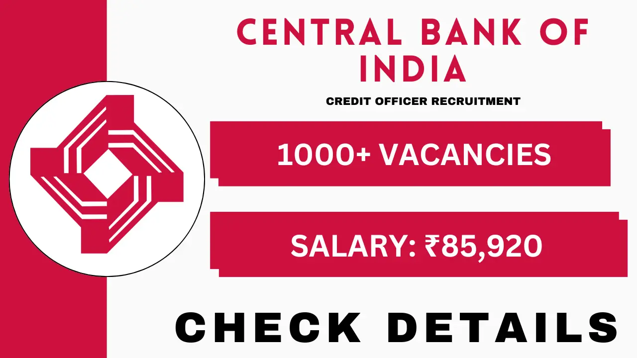 Central Bank of India Credit Officer Recruitment