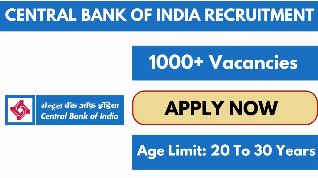 Central Bank of India Credit Officers Position Recruitment