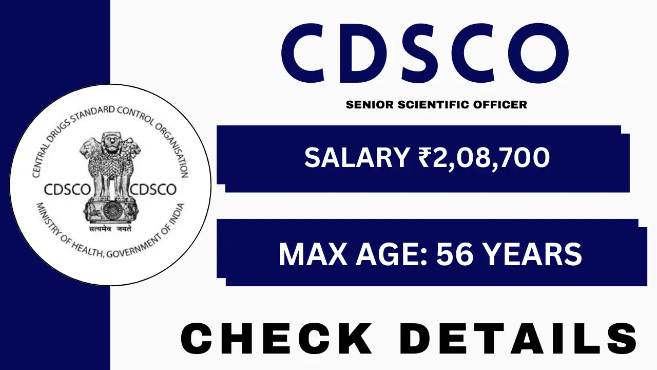 CDSCO SSO Recruitment