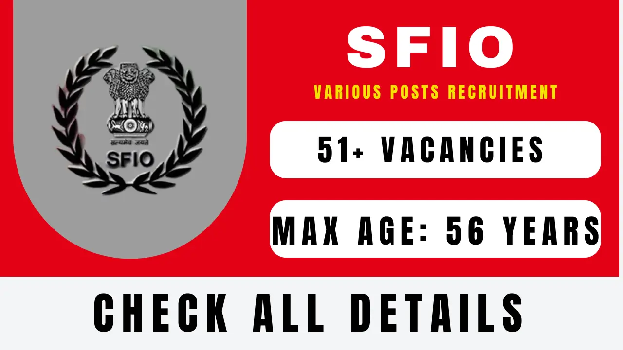 SFIO Recruitment